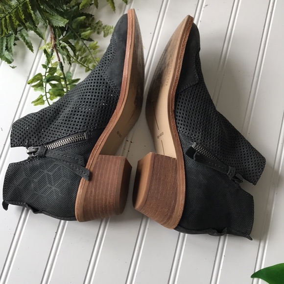 Dolce vita boots pointed toe charcoal black grey laser cut ankle - Picture 4 of 10